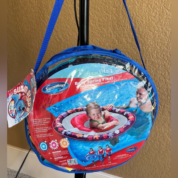 SwimWays Baby Spring Float, Blue and Green Baby Pool Float - Picture 4 of 6